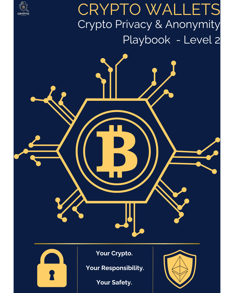 Crypto Privacy and Anonymity PlayBook Level 2 cover showing how to stop blockchain tracking, break wallet patterns, and protect your crypto identity online