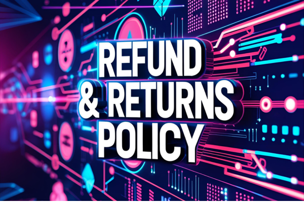 Illustration representing a digital product refund policy for downloadable crypto education content.